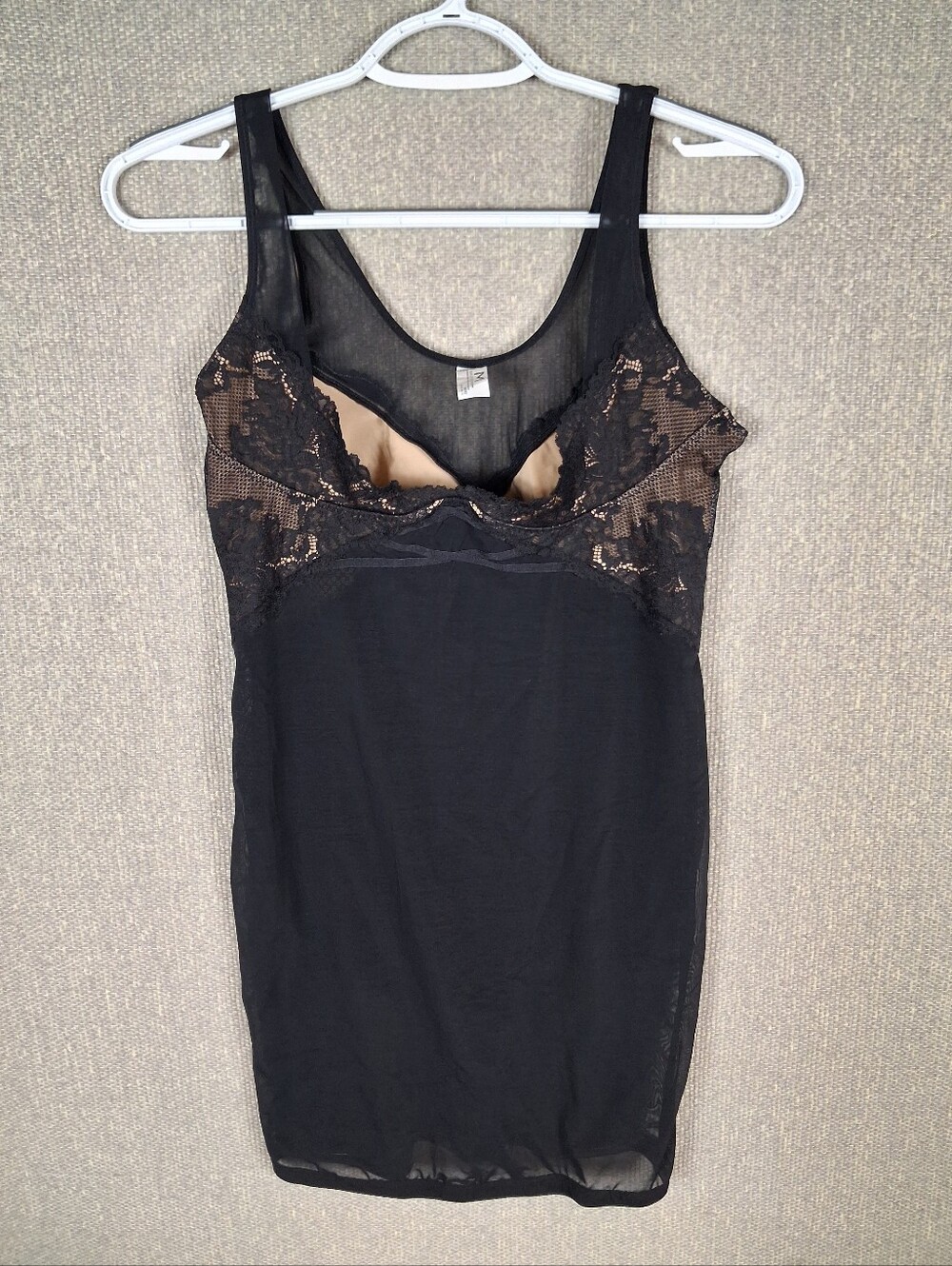 Maidenform Sensuously Shaping Wear Your Own Bra Slip Lace Trim Black Size Large